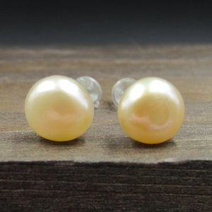Sterling Silver Pink & Cream Pearl Stud Earrings